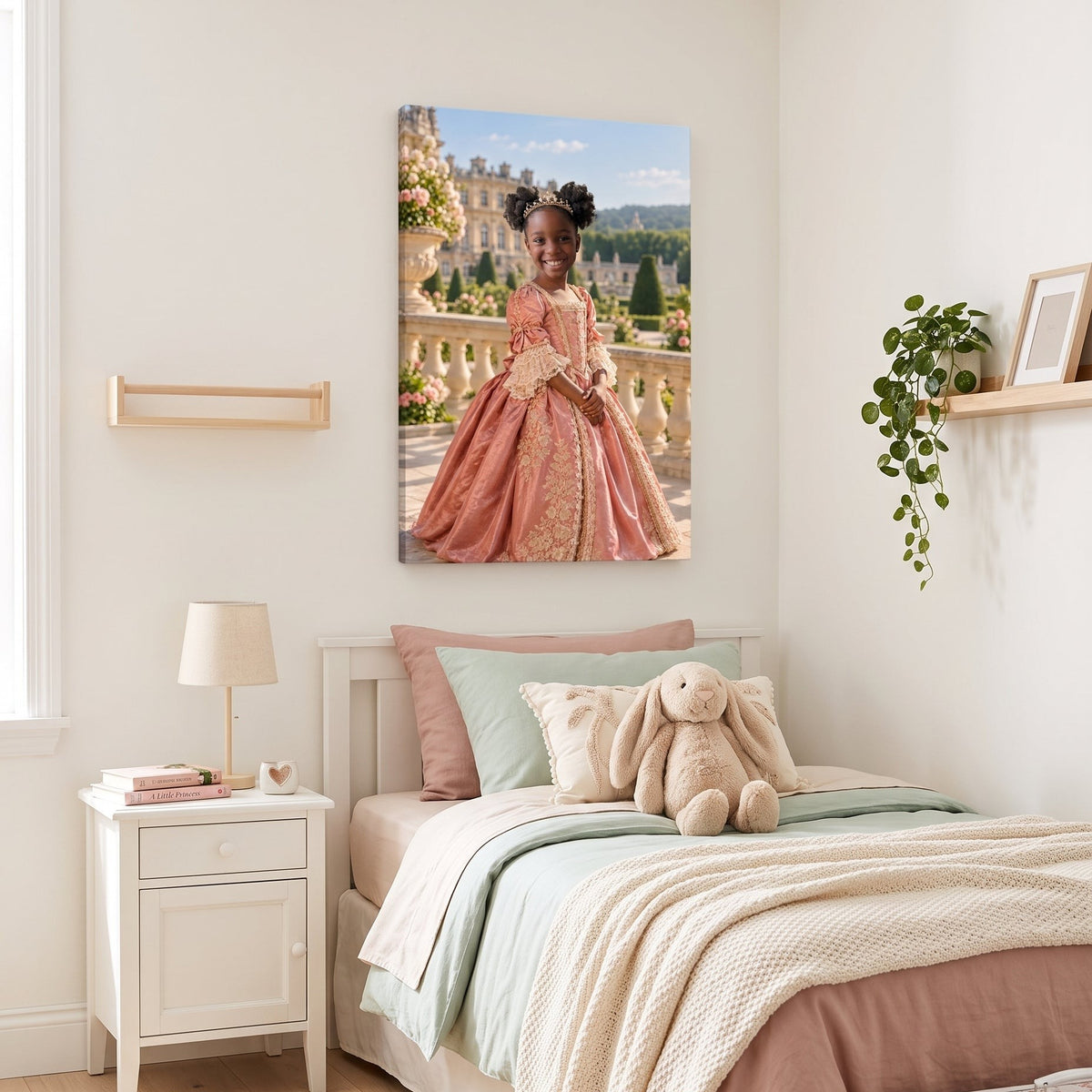 From a child's photo to the finished Rose Court Queen portrait