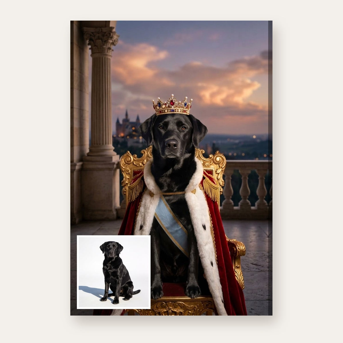 From a pet's photo to the finished Royal King portrait