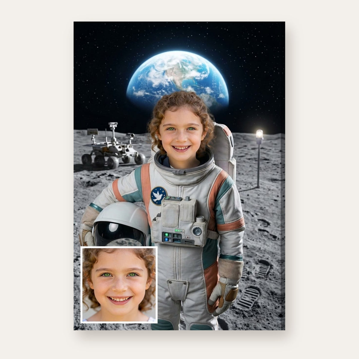 From a child's photo to a portrait of an astronaut on the Moon