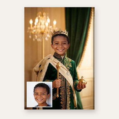 From a child's photo to the finished Golden Admiral King portrait
