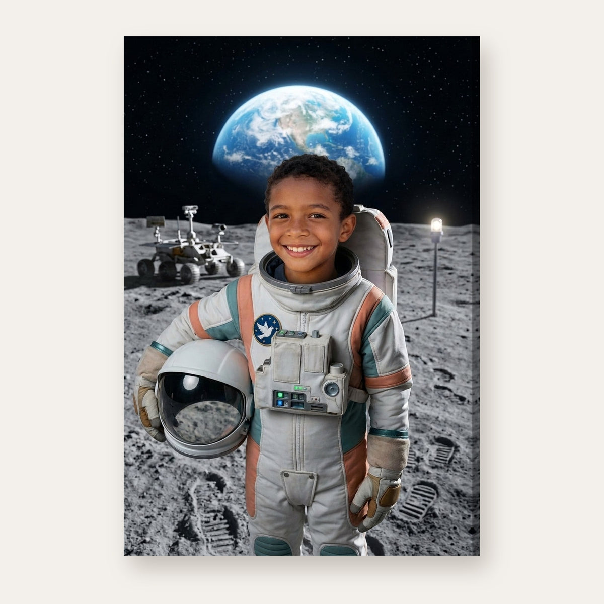 Another example: a different child as an astronaut on the Moon
