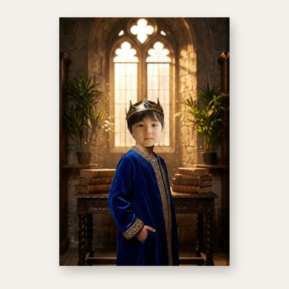 Another example of the Little Royal portrait, in a royal-blue velvet robe and jeweled crown