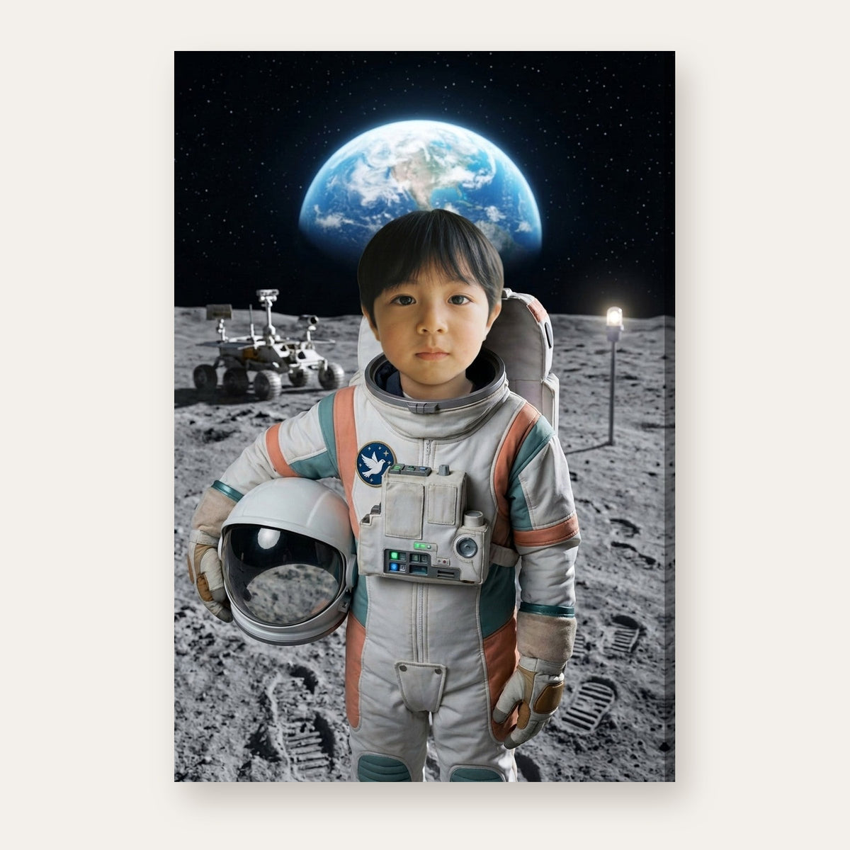 Another example: a different child as an astronaut on the Moon