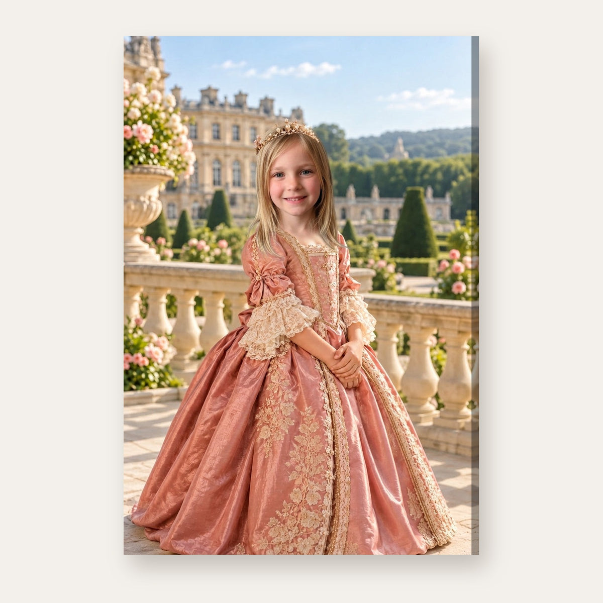 Rose Court Queen — Custom Kid Portrait Canvas