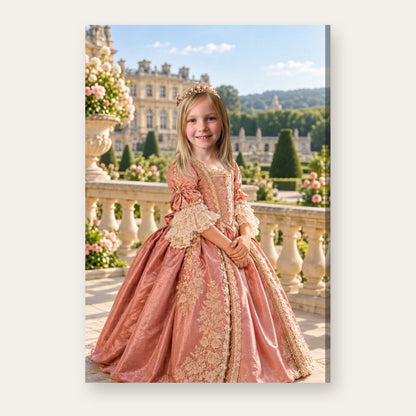 Rose Court Queen — Custom Kid Portrait Canvas